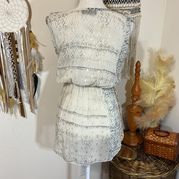 Ruffled Snakeskin Chiffon Top with Elastic waist by Casting/ Medium - Picture 5 of 8